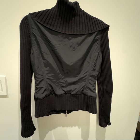 Elie Tahari Black Bomber Jacket with Ribbed Collar and Fitted Silhouette Size S - Picture 2 of 8